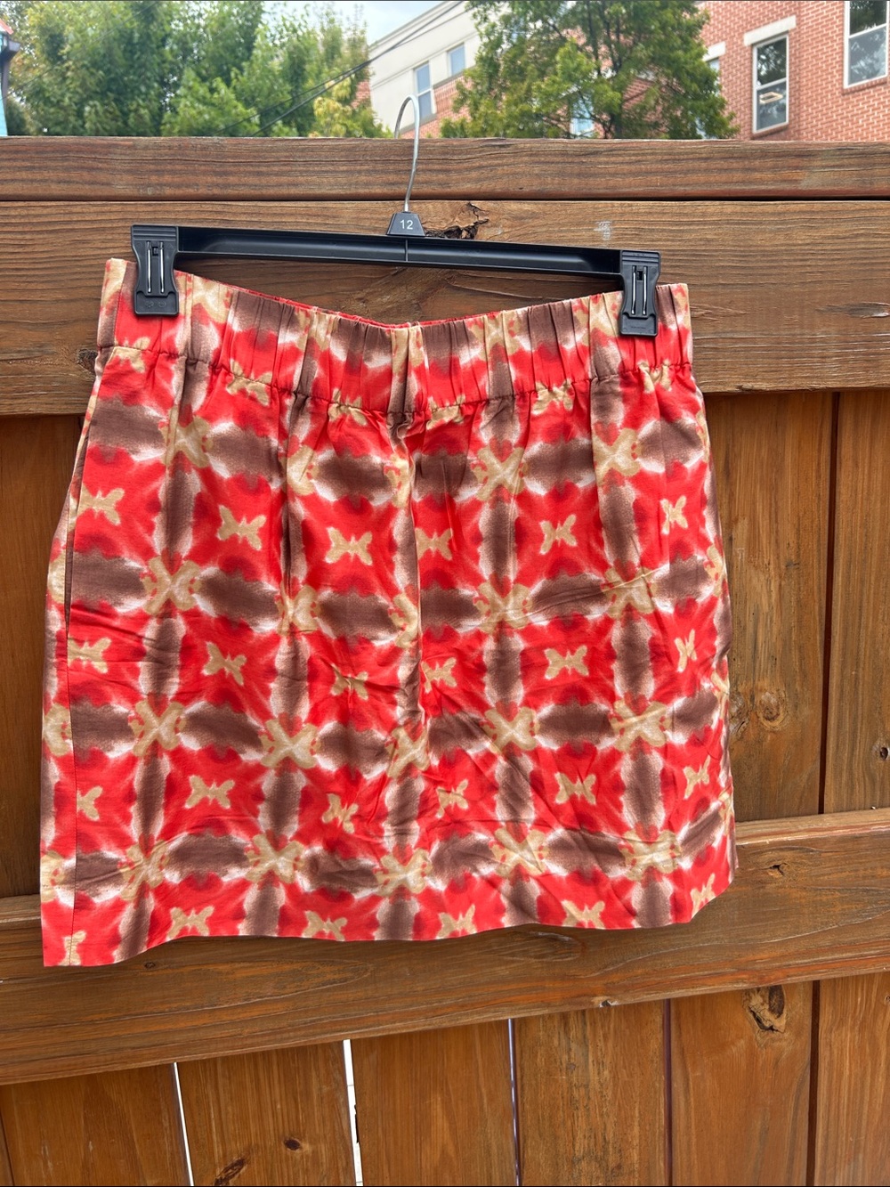 J. Crew Pink and Brown Patterned Mini Skirt